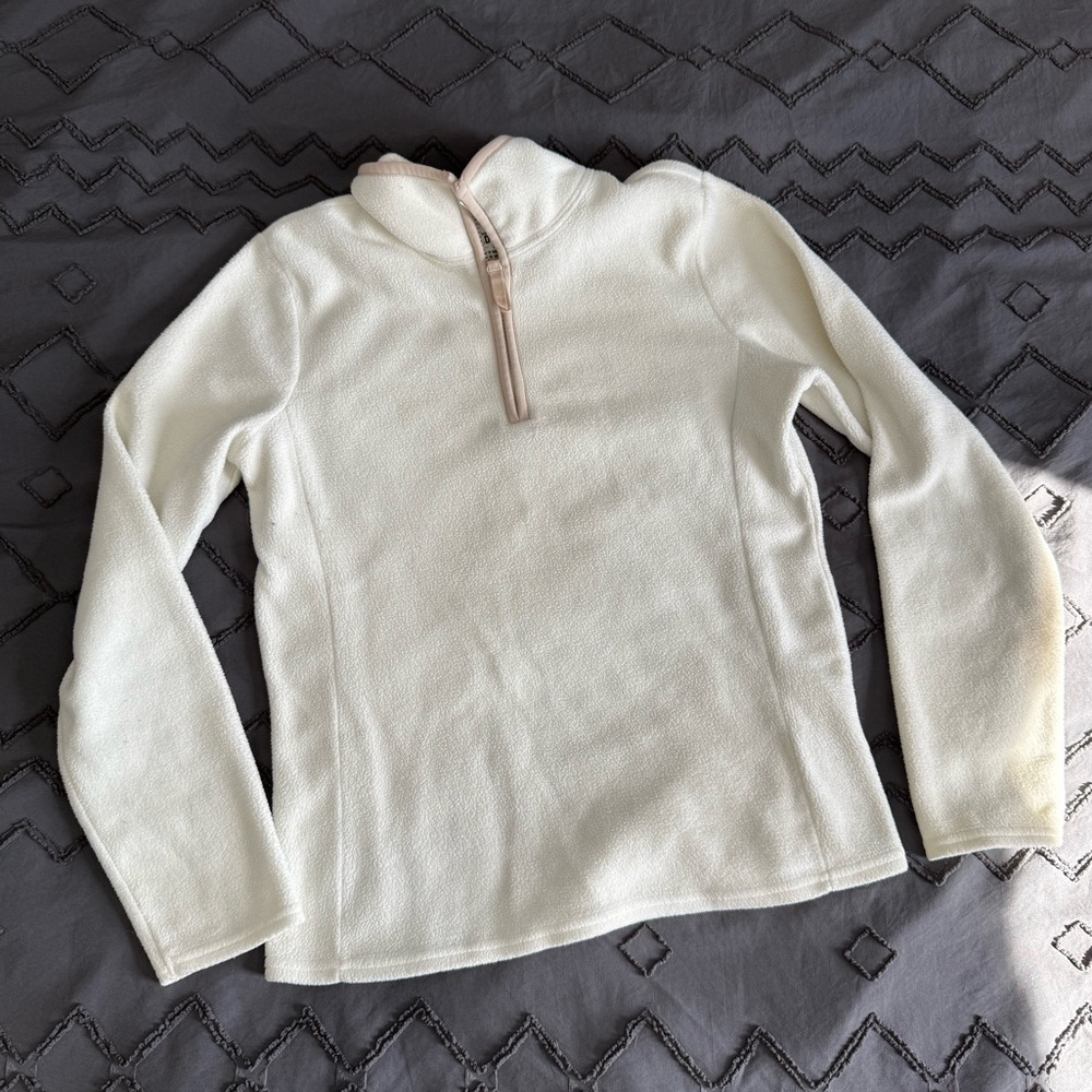 Old Navy Cream Quarter Zip Fleece Pullover | Cozy Off White Sweater | Size S